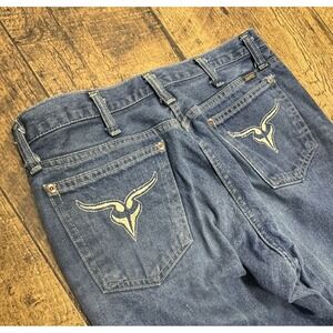 Vintage Light Blue Mr Leggs 70s/80s Flare Leg Denim Jeans - 33x30 Western Hippie